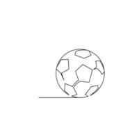 durchgehende Linie Abbildung Fußball-Ball-Vektor-Design vektor