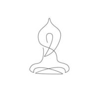 yoga kontinuerlig en rad ritning vektor