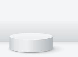 Mockup zylindrisches Podium für die Produktpräsentation auf weißem Hintergrund vektor