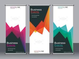 Business-Banner-Roll-up-Set Standee-Banner-Vorlage. vektor