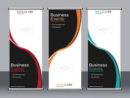 business banner roll up set standee banner mall. vektor