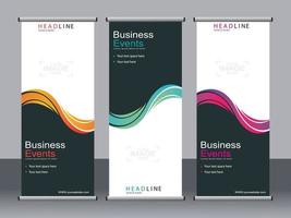 Business-Banner-Roll-up-Set Standee-Banner-Vorlage. vektor