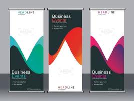 Business-Banner-Roll-up-Set Standee-Banner-Vorlage. vektor