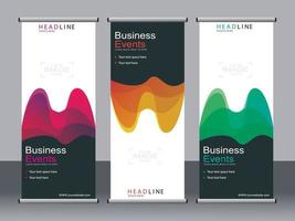 Business-Banner-Roll-up-Set Standee-Banner-Vorlage. vektor