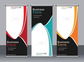 Business-Banner-Roll-up-Set Standee-Banner-Vorlage. vektor