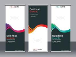 Business-Banner-Roll-up-Set Standee-Banner-Vorlage. vektor