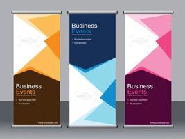 business banner roll up set standee banner mall. vektor