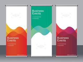 business banner roll up set standee banner mall. vektor