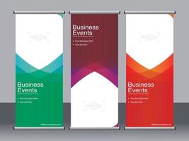 Business-Banner-Roll-up-Set Standee-Banner-Vorlage. vektor