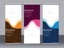 business banner roll up set standee banner mall. vektor