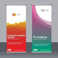 Business-Banner-Roll-up-Set Standee-Banner-Vorlage. vektor