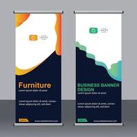 Business-Banner-Roll-up-Set Standee-Banner-Vorlage. vektor