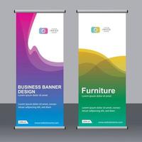 Business-Banner-Roll-up-Set Standee-Banner-Vorlage. vektor