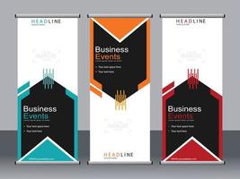 Business-Banner-Roll-up-Set Standee-Banner-Vorlage. vektor