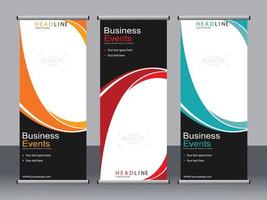 business banner roll up set standee banner mall. vektor