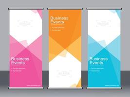 business banner roll up set standee banner mall. vektor