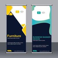 Business-Banner-Roll-up-Set Standee-Banner-Vorlage. vektor