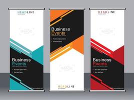 business banner roll up set standee banner mall. vektor