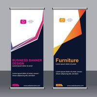 Business-Banner-Roll-up-Set Standee-Banner-Vorlage. vektor