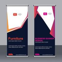 Business-Banner-Roll-up-Set Standee-Banner-Vorlage. vektor