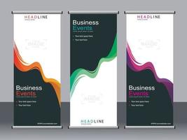 Business-Banner-Roll-up-Set Standee-Banner-Vorlage. vektor