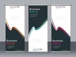 Business-Banner-Roll-up-Set Standee-Banner-Vorlage. vektor