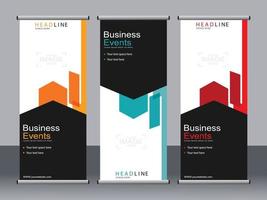 Business-Banner-Roll-up-Set Standee-Banner-Vorlage. vektor