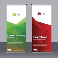 Business-Banner-Roll-up-Set Standee-Banner-Vorlage. vektor