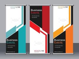 Business-Banner-Roll-up-Set Standee-Banner-Vorlage. vektor