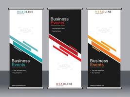 business banner roll up set standee banner mall. vektor