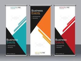 business banner roll up set standee banner mall. vektor