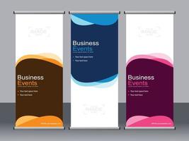 Business-Banner-Roll-up-Set Standee-Banner-Vorlage. vektor