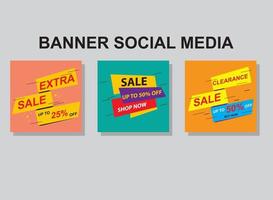 Set Banner Social Media Post Design, modernes Banner. vektor