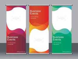 Business-Banner-Roll-up-Set Standee-Banner-Vorlage. vektor