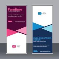 Business-Banner-Roll-up-Set Standee-Banner-Vorlage. vektor