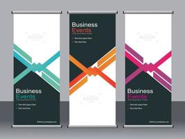 business banner roll up set standee banner mall. vektor