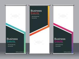 Business-Banner-Roll-up-Set Standee-Banner-Vorlage. vektor