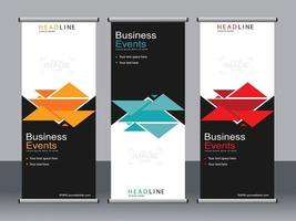 Business-Banner-Roll-up-Set Standee-Banner-Vorlage. vektor