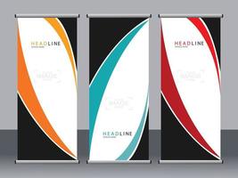 business banner roll up set standee banner mall. vektor