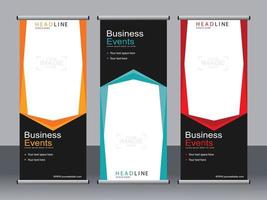 Business-Banner-Roll-up-Set Standee-Banner-Vorlage. vektor