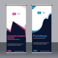 Business-Banner-Roll-up-Set Standee-Banner-Vorlage. vektor