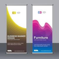 business banner roll up set standee banner mall. vektor