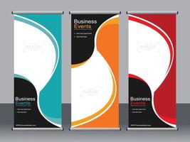 Business-Banner-Roll-up-Set Standee-Banner-Vorlage. vektor