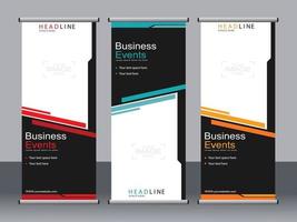 business banner roll up set standee banner mall. vektor