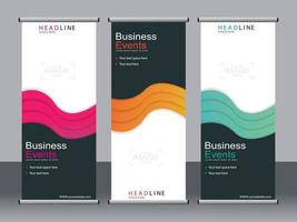 Business-Banner-Roll-up-Set Standee-Banner-Vorlage. vektor