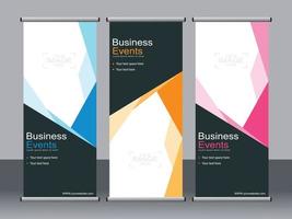 business banner roll up set standee banner mall. vektor