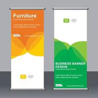 Business-Banner-Roll-up-Set Standee-Banner-Vorlage. vektor