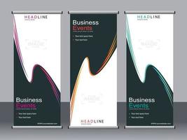 Business-Banner-Roll-up-Set Standee-Banner-Vorlage. vektor