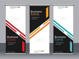 Business-Banner-Roll-up-Set Standee-Banner-Vorlage. vektor