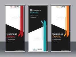 Business-Banner-Roll-up-Set Standee-Banner-Vorlage. vektor